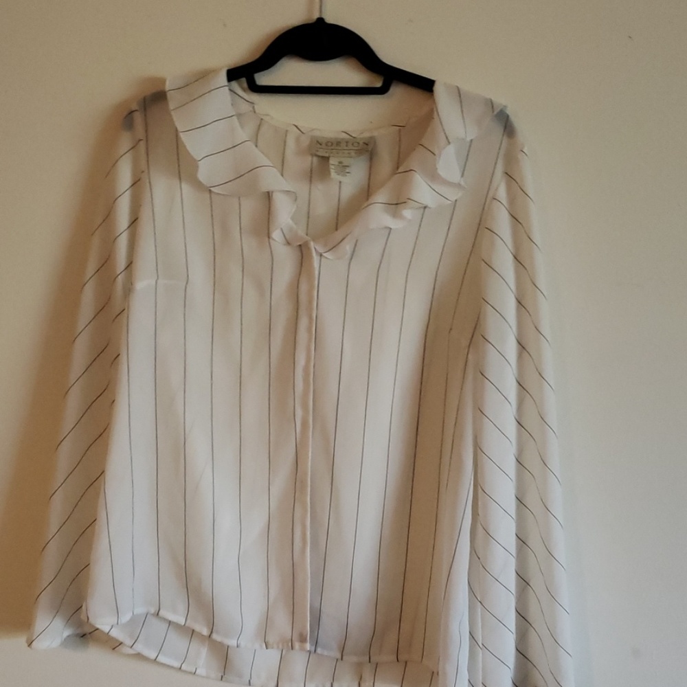 White with black stripe blouse